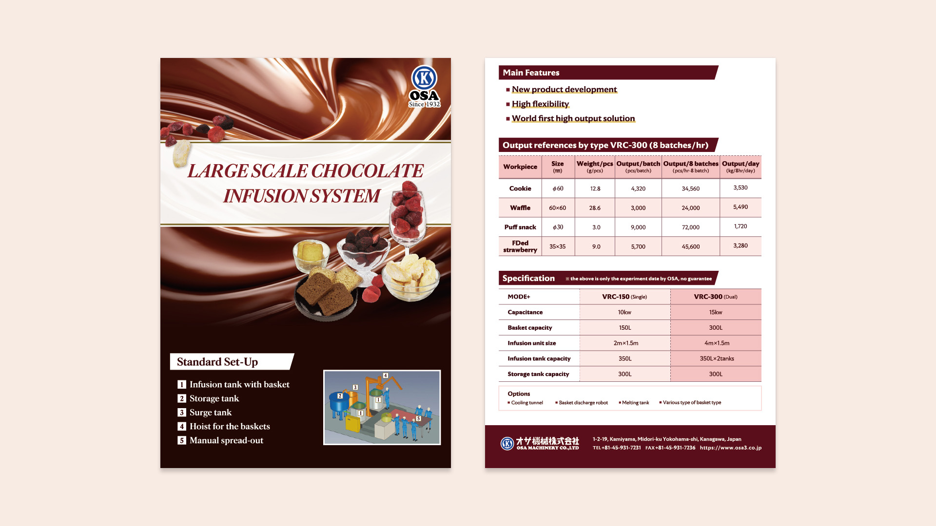 オサ機械株式会社様のパンフレットデザイン